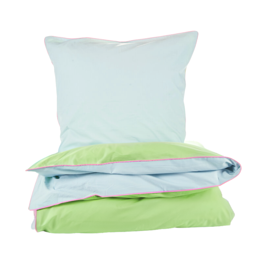 Color Combo sengesæt - blå/grøn